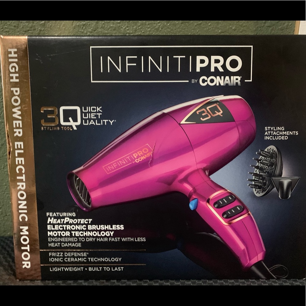 InfinitiPRO 3Q HeatProtect Hair Dryer, Pink, 3QMS